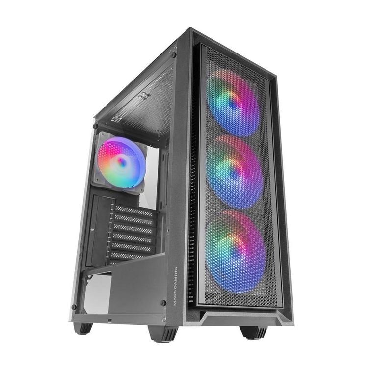 Tacens, Mars, obudowa komputerowa, MC-AIR BLACK ATX 4x FRGB fan