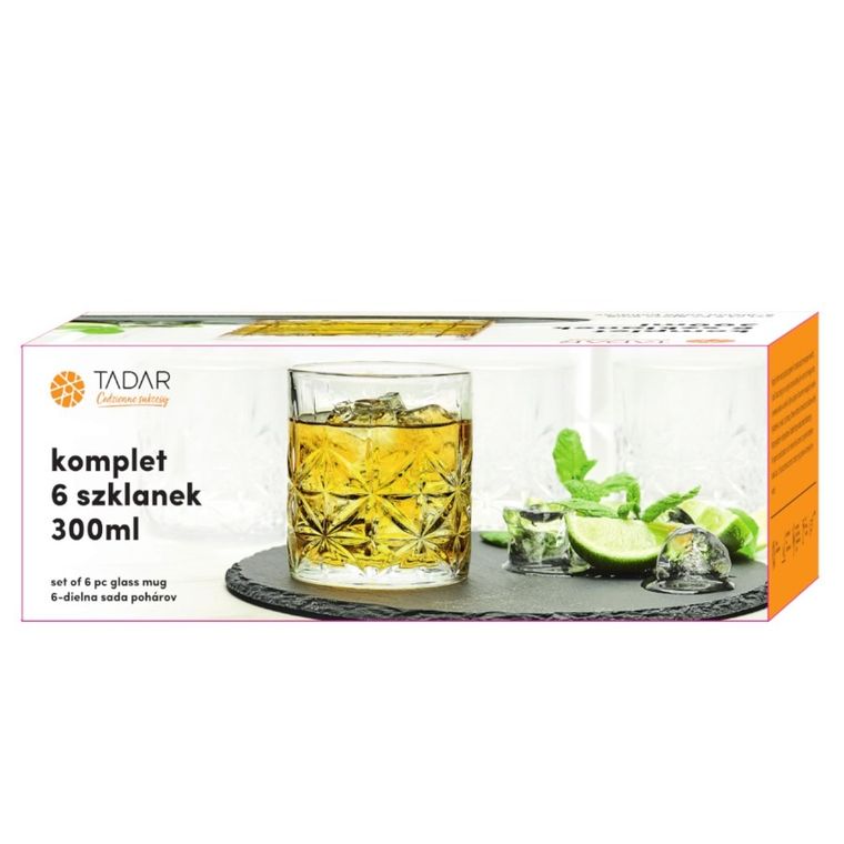 Tadar, Cask, komplet szklanek, color box, 6 elementów, 300 ml
