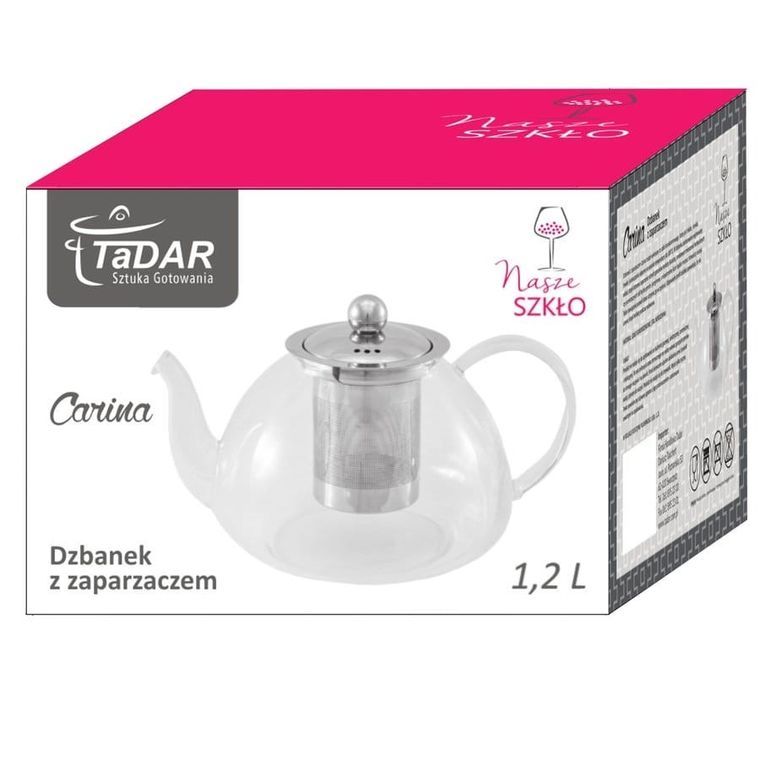 Tadar, dzbanek z zaparzaczem, 1.2l, Carina