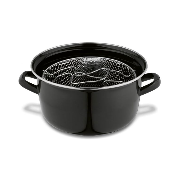 Tadar, emaliowany garnek do frytek z sitkiem, 22 cm