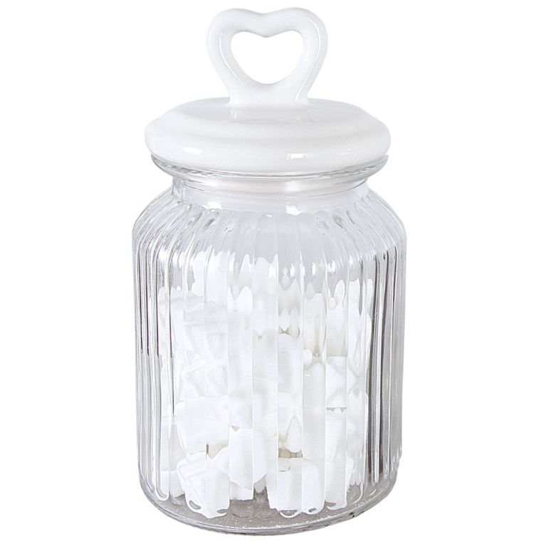 Tadar, słoik okrągły z pokrywą ceramiczną, serce, 1000 ml
