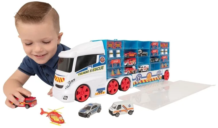 TeamsterZ, transporter na resoraki + 10 pojazdów ratunkowych