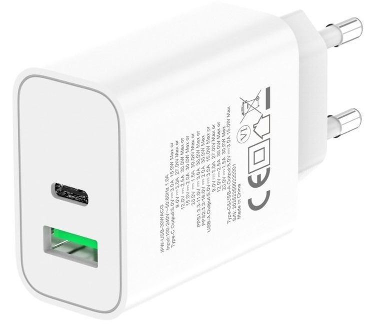 Techly, ładowarka sieciowa, GAN, USB-C, 30W, PD I USB-A