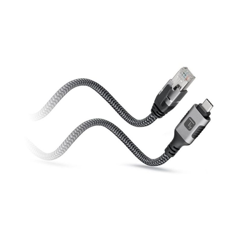 Techly, RJ45, kabel sieciowy, USB-C, 1m