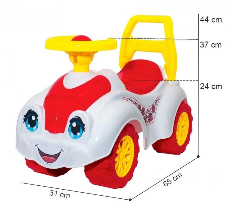 TechnoK, jeździk, samochód, biały