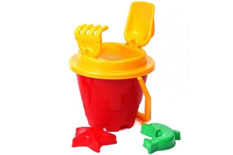TechnoK, zestaw do piasku, wiaderko z akcesoriami, zamek