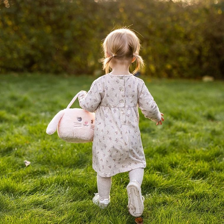 Teddykompaniet, Króliczek, pluszowy koszyczek, różowy, 11-12 cm