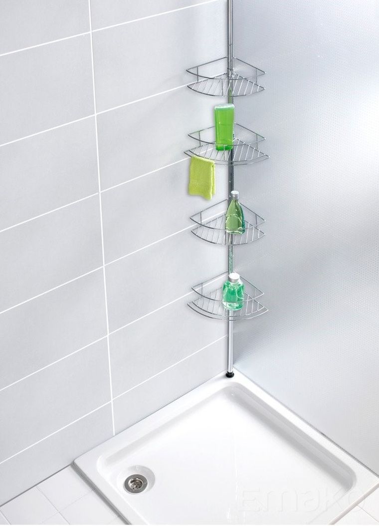 Teleskopowa, narożna półka łazienkowa, Dolcedo, 4 poziomy