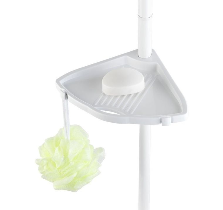 Teleskopowa półka łazienkowa XXL, narożna, 4 poziomy