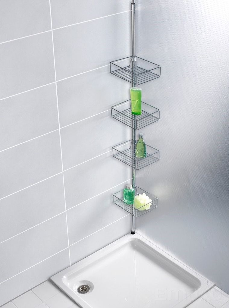 Teleskopowy regał łazienkowy, Domaso, 4 poziomy