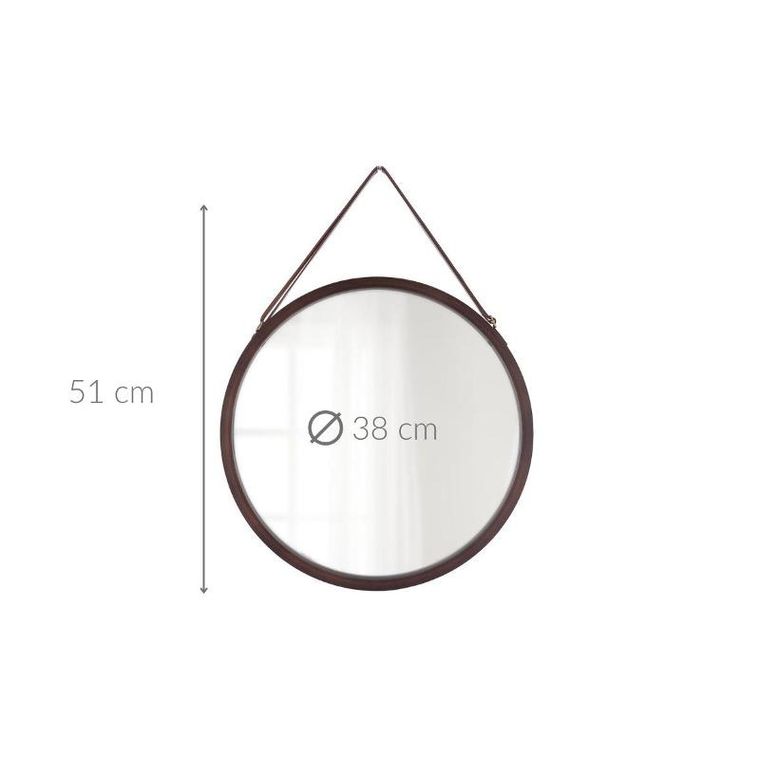 Tendance, lustro łazienkowe w bambusowej ramie, Lysa, ø 38 cm