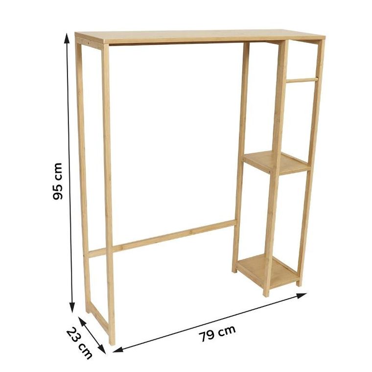 Tendance, regał nad pralkę toaletę, Trinidad, bambus/mdf, 79-23-95 cm