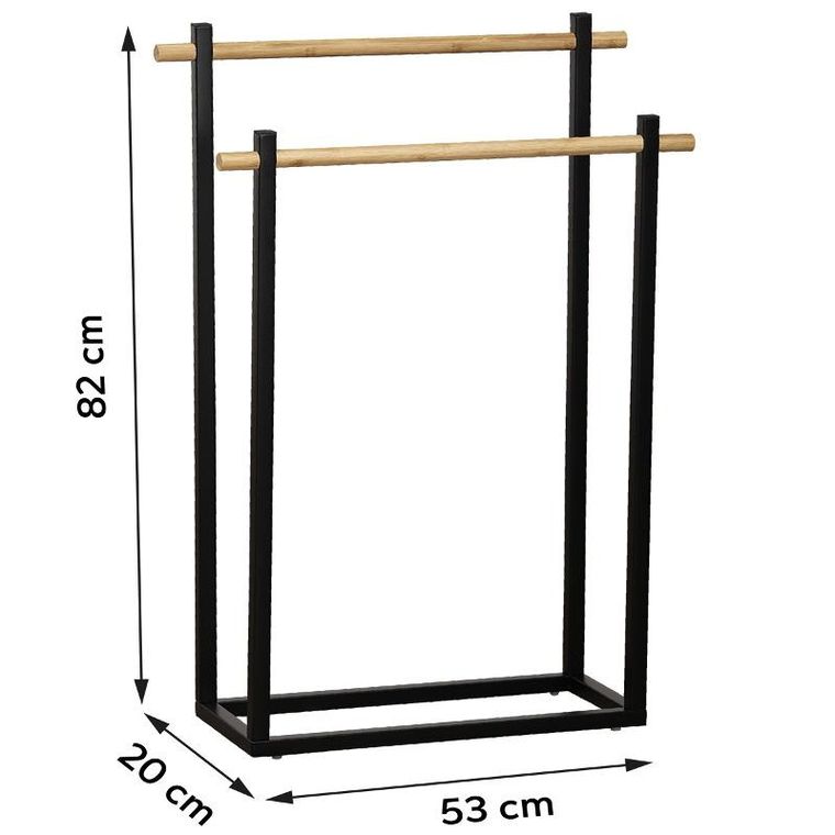 Tendance, stojak na ręczniki dwuramienny, mat, 82-52-20 cm