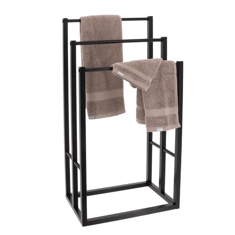 Tendance, stojak na ręczniki trójramienny tena, bambusowy, 42-24-82 cm