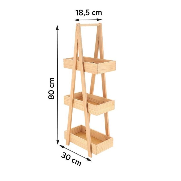 Tendance, wąski regał bambusowy, Japandi, 19-30-81 cm