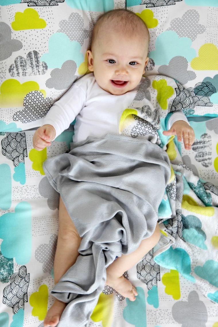 Texpol, Chmurki, pieluszka bambusowa, 75-75 cm, 170g