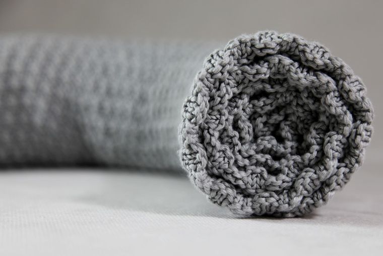 Texpol, La Tresse, kocyk bambusowy, 80-100 cm, szary