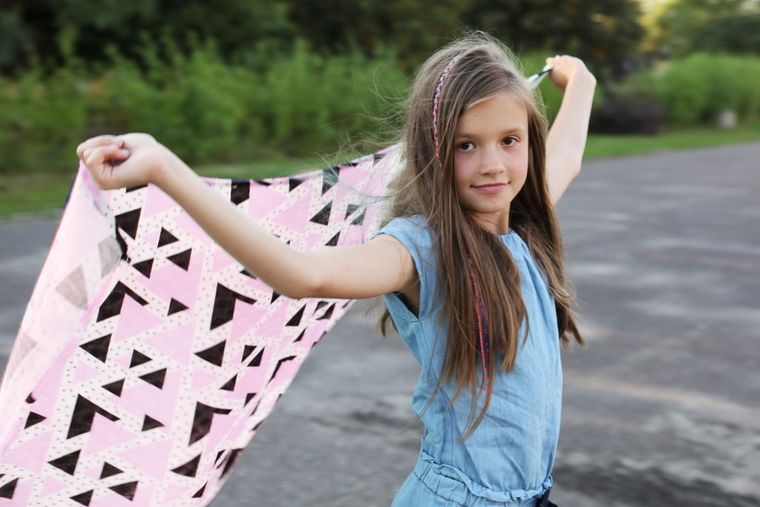 Texpol, Trójkąty różowe, pieluszka bambusowa, 120-120 cm, 170g