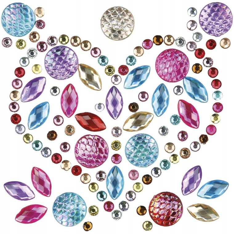 Titanum, kryształki samoprzylepne, serce, 10 szt.