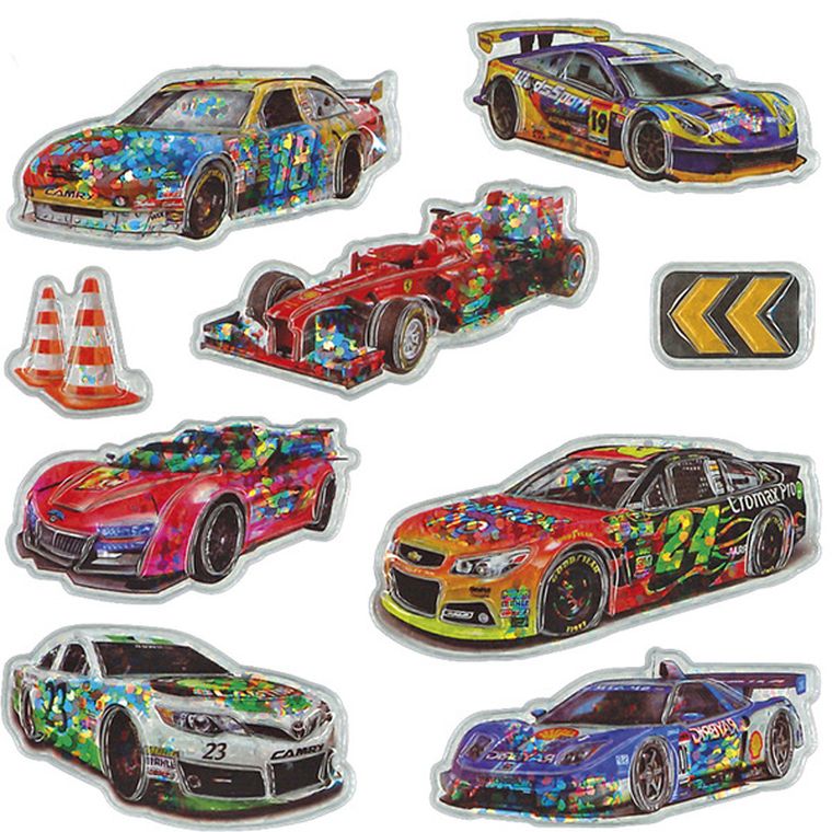 Titanum, naklejki wypukłe, wyścigówki, hologram