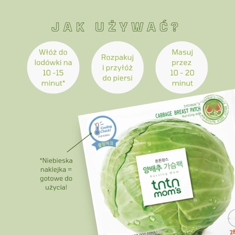 tntn mom's, maska na piersi z ekstraktem z kapusty, 1 szt.