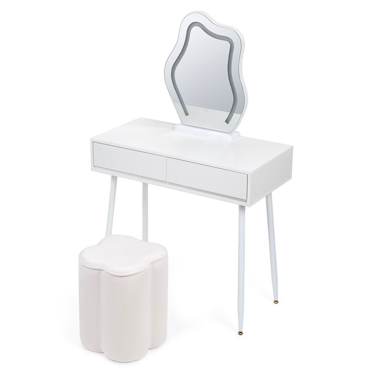 Toaletka kosmetyczna w stylu francuskim, blat 80 cm, biały