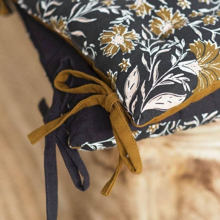 Today, poduszka na krzesło Secession, pikowana, bawełna, 38-38 cm