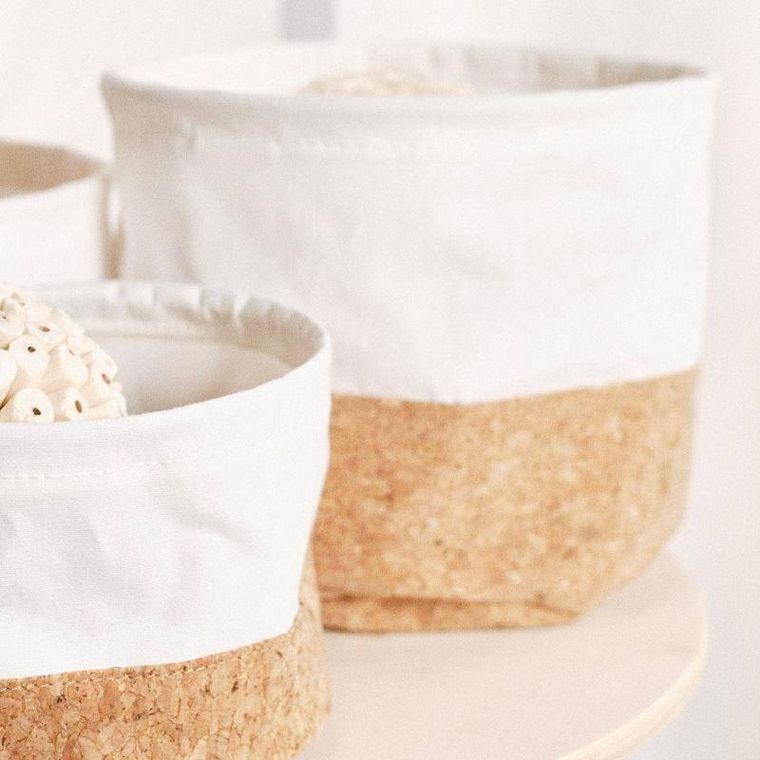 Today, Simplicity, kosze do przechowywania, korkowa podstawa, 3 pojemniki