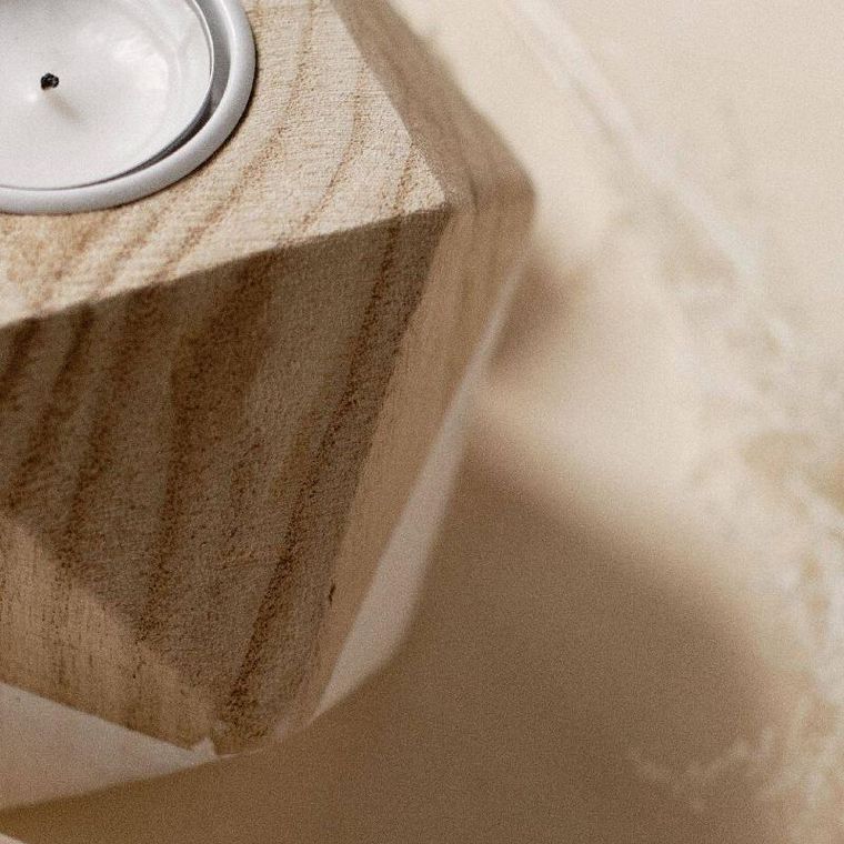 Today, świecznik drewniany, Pure, na tealighty