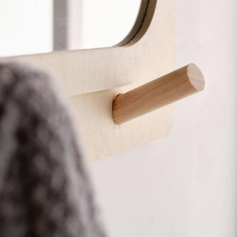 Today, wieszak ścienny do przedpokoju z lustrem, Simplicity, 75-47 cm