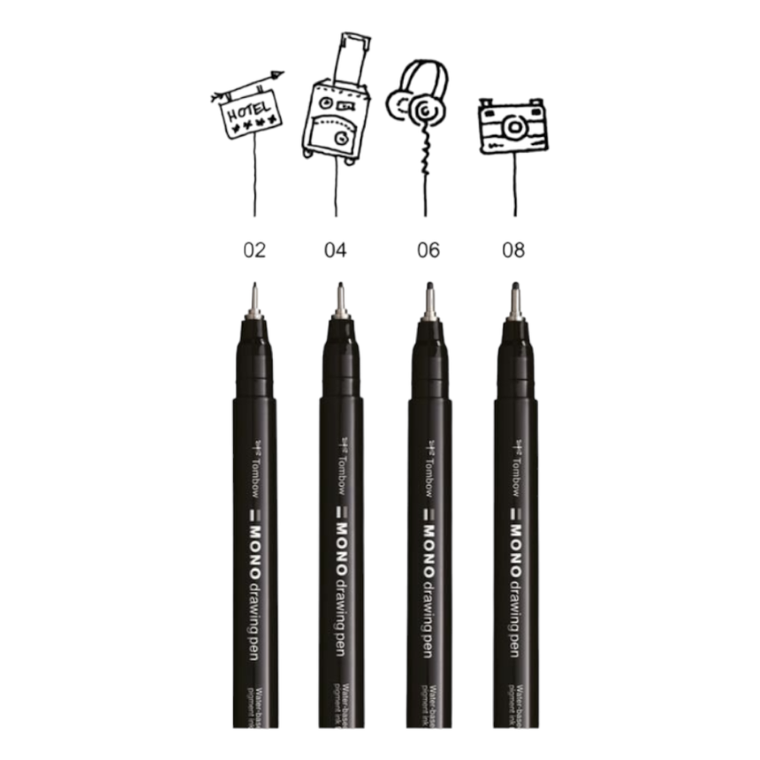 Tombow, Mono drawing pen, cienkopis, 4 szt.