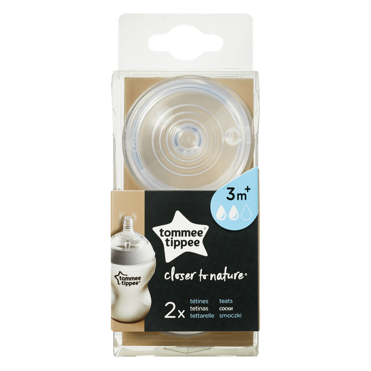 Tommee Tippee, silikonowy smoczek na butelkę, 3m+, 2 szt.