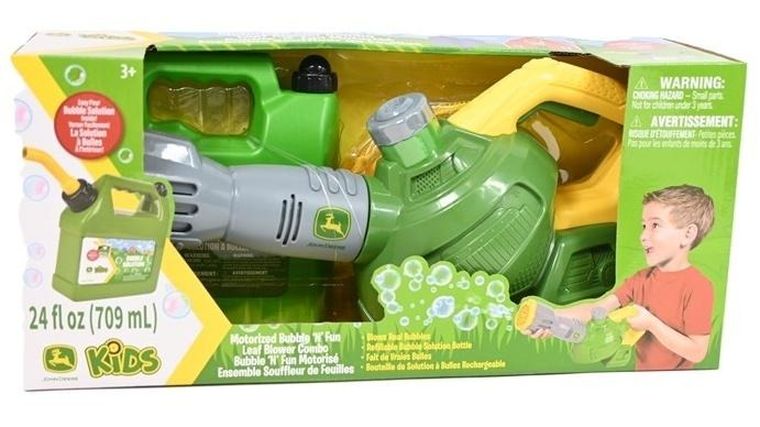 Tomy, John Deere, dmuchawa do liści, maszyna do baniek mydlanych