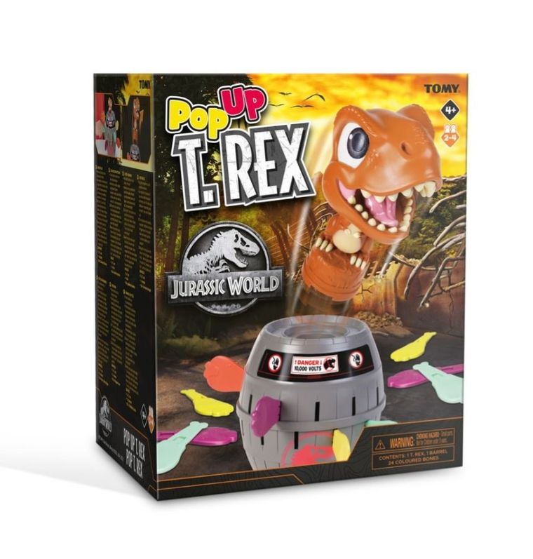 Tomy, Jurassic World, Pop Up, T-Rex, gra familijna