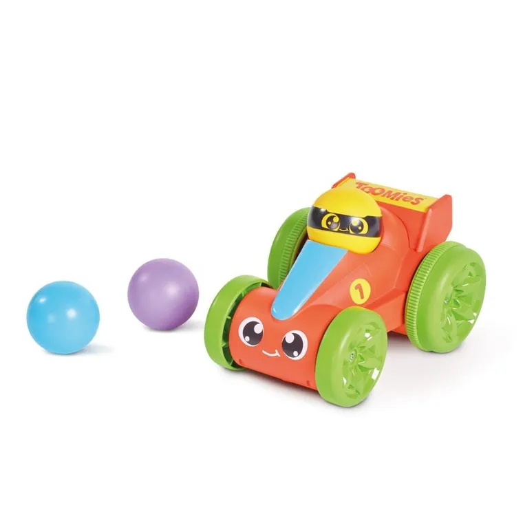 Tomy, Pop & Go, wyścigówka z kulkami, czerwona