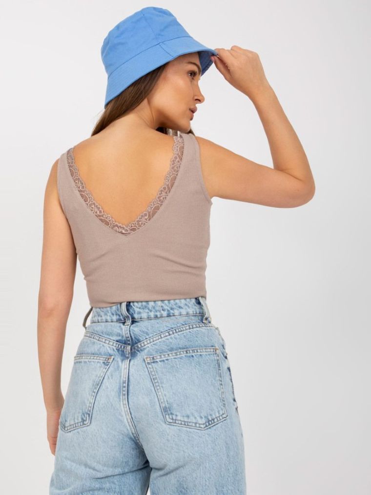 Top damski, beżowy, Rue Paris