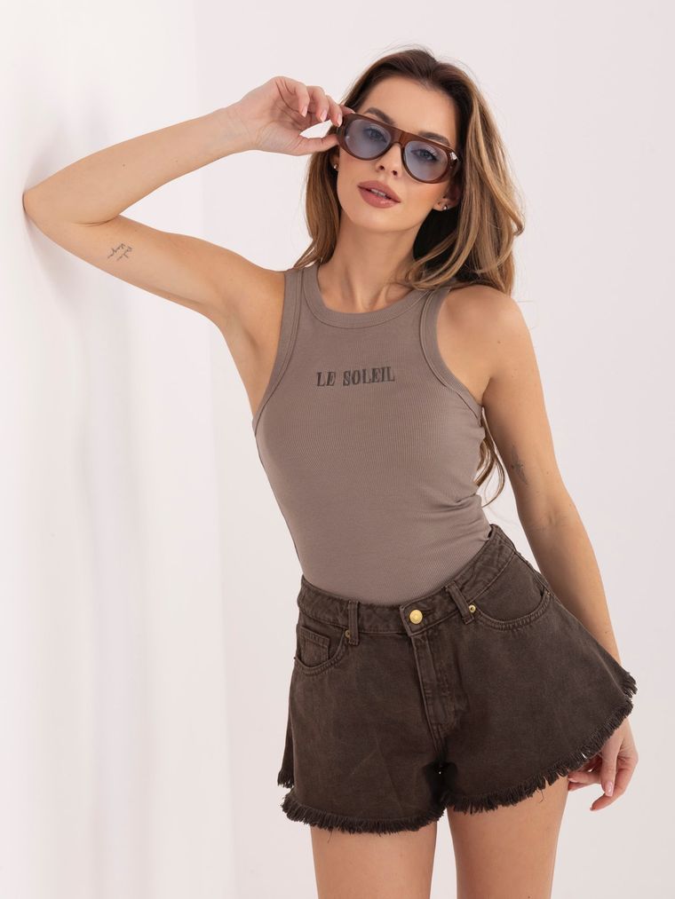 Top damski, beżowy, Sublevel