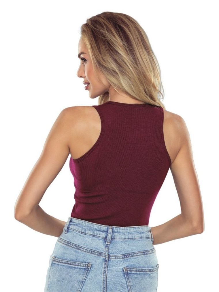 Top damski, bordowy, Eldar