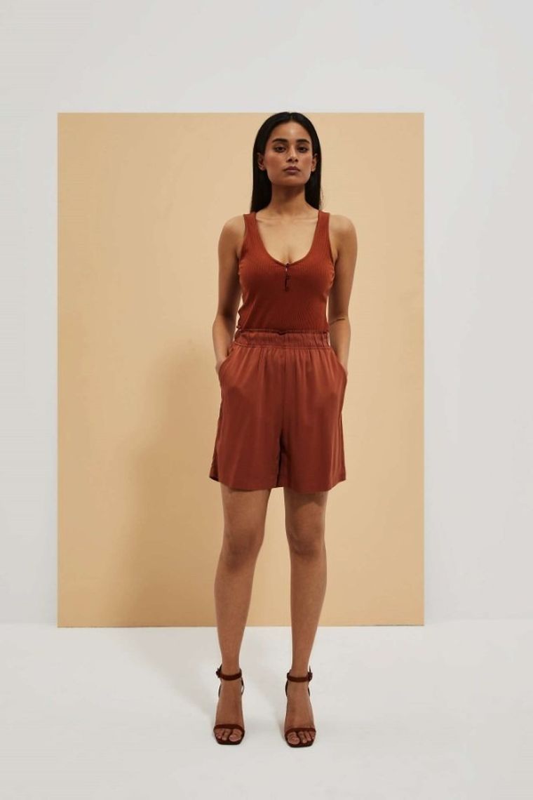 Top damski, brązowy, Moodo