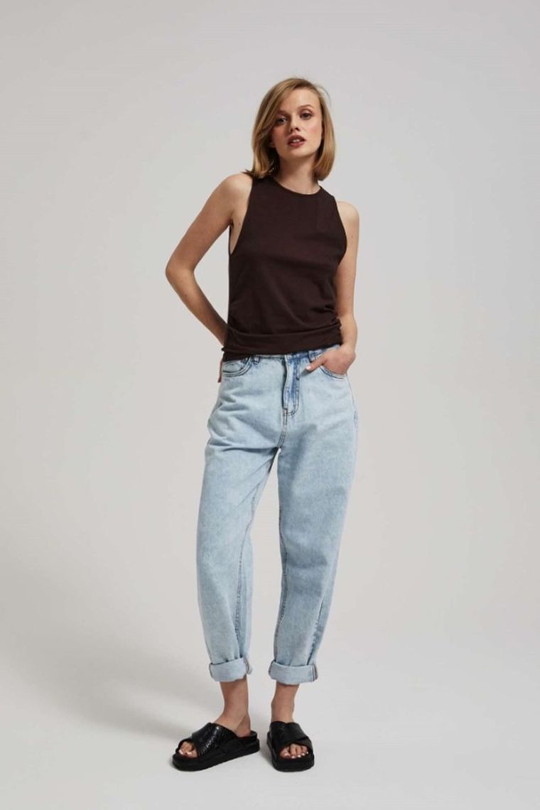 Top damski, brązowy, Moodo