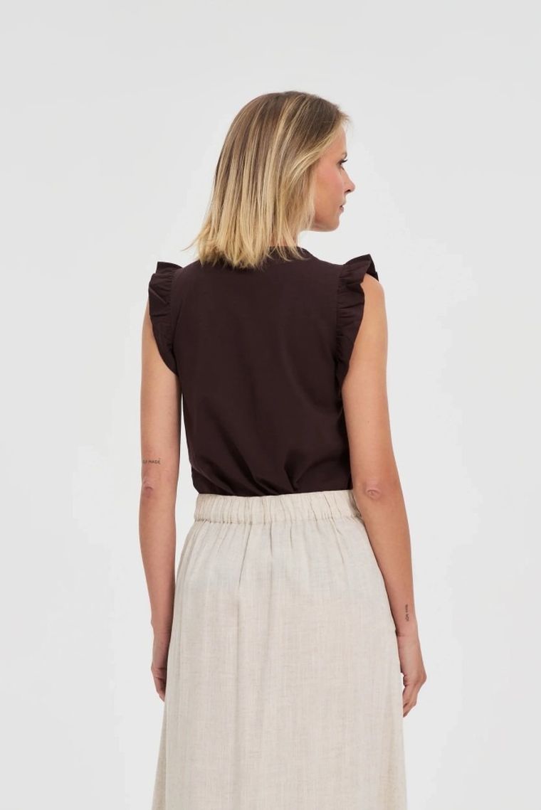 Top damski, brązowy, Moodo