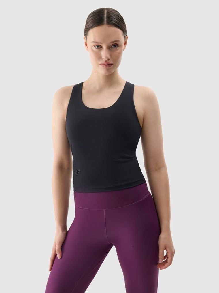 Top damski, czarny, 4f