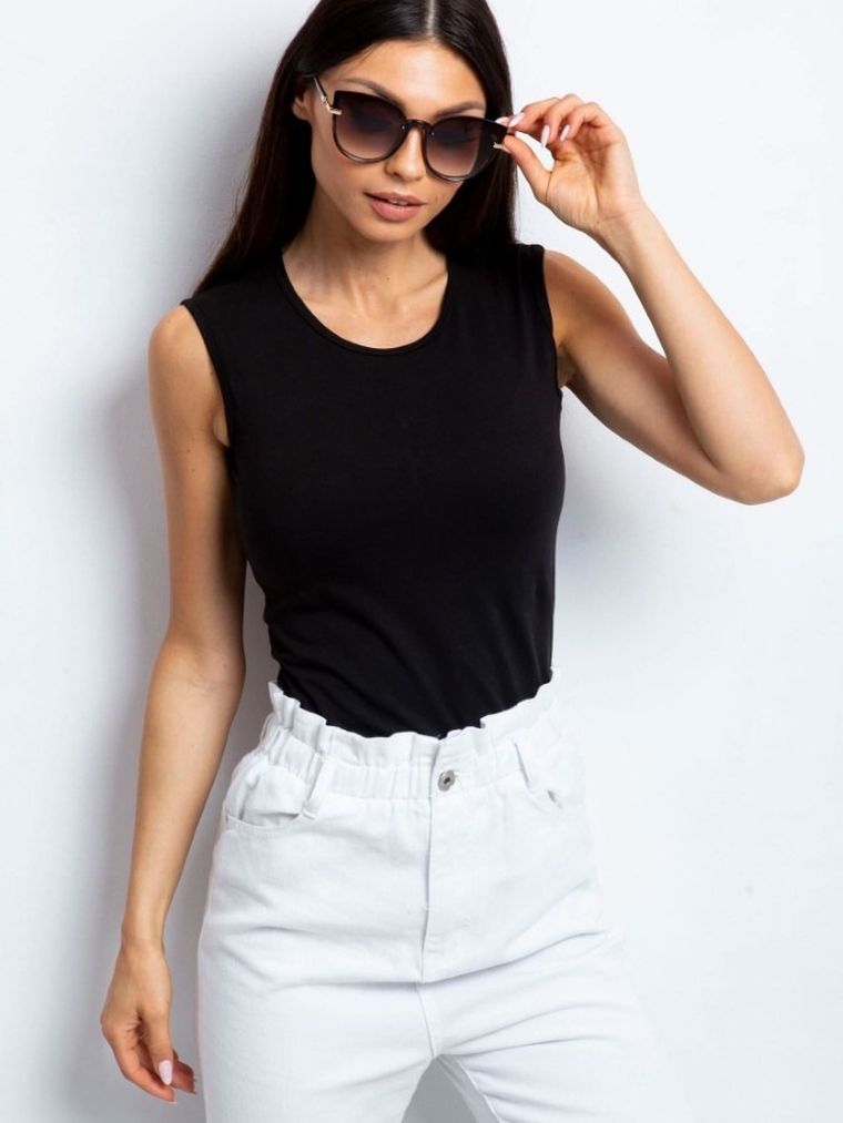 Top damski, czarny, Berrak