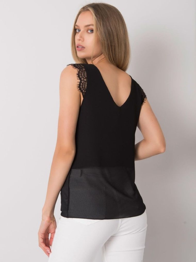 Top damski, czarny, Italy Moda