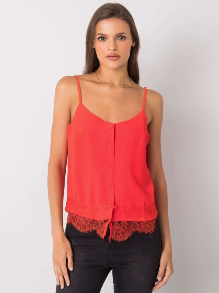 Top damski, czerwony, Modalinda Fashion