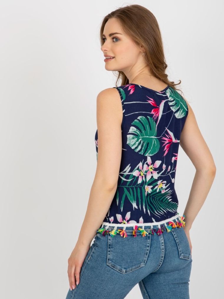 Top damski, granatowy, Baiyibaishun