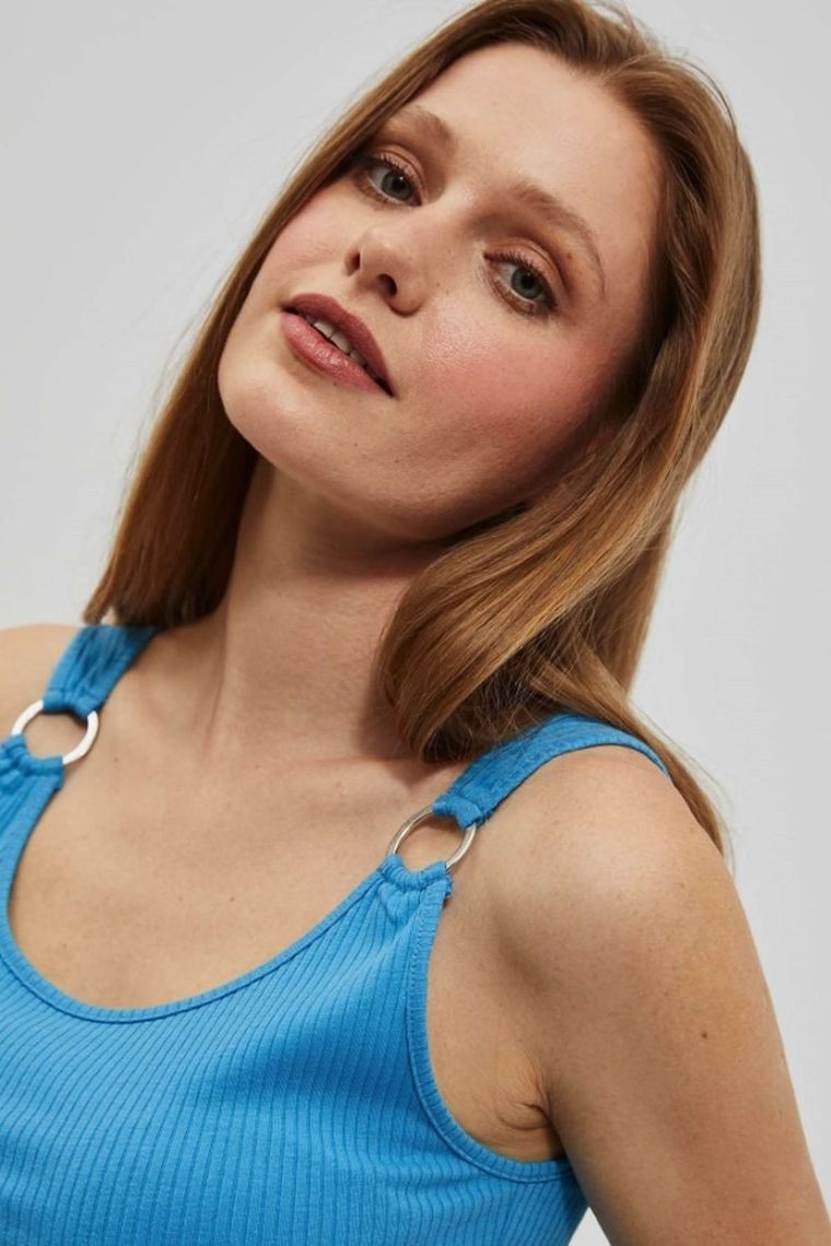 Top damski, niebieski, Moodo