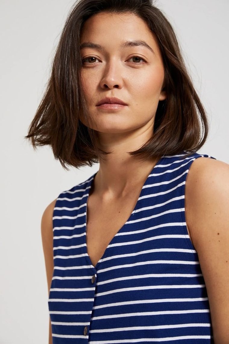 Top damski, niebieski, Moodo