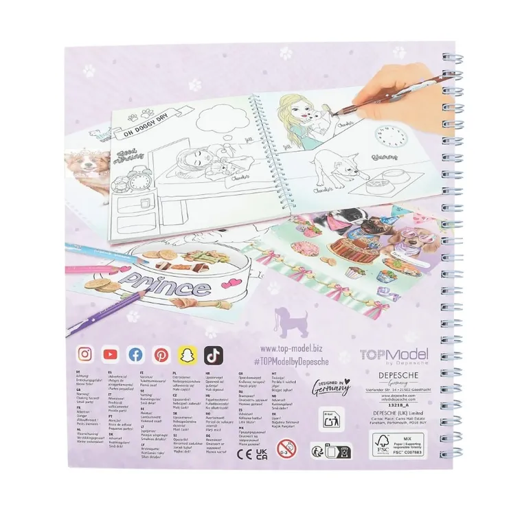 Top Model, Doggy, szkicownik, zestaw keatywny z naklejkami