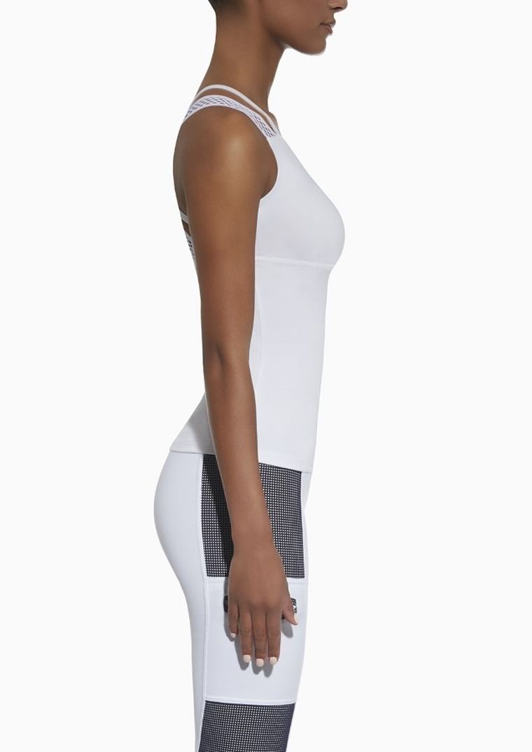 Top sportowy damski, biały, Bas Black